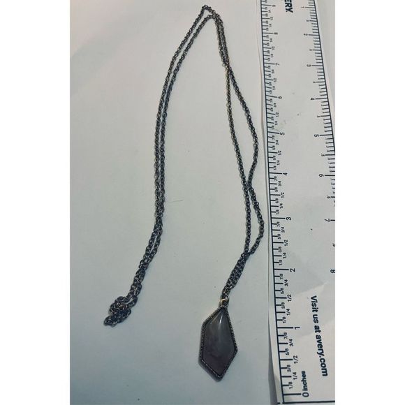 PRETTY BROWN AND GOLD BOHO STONE NECKLACE - Picture 5 of 5